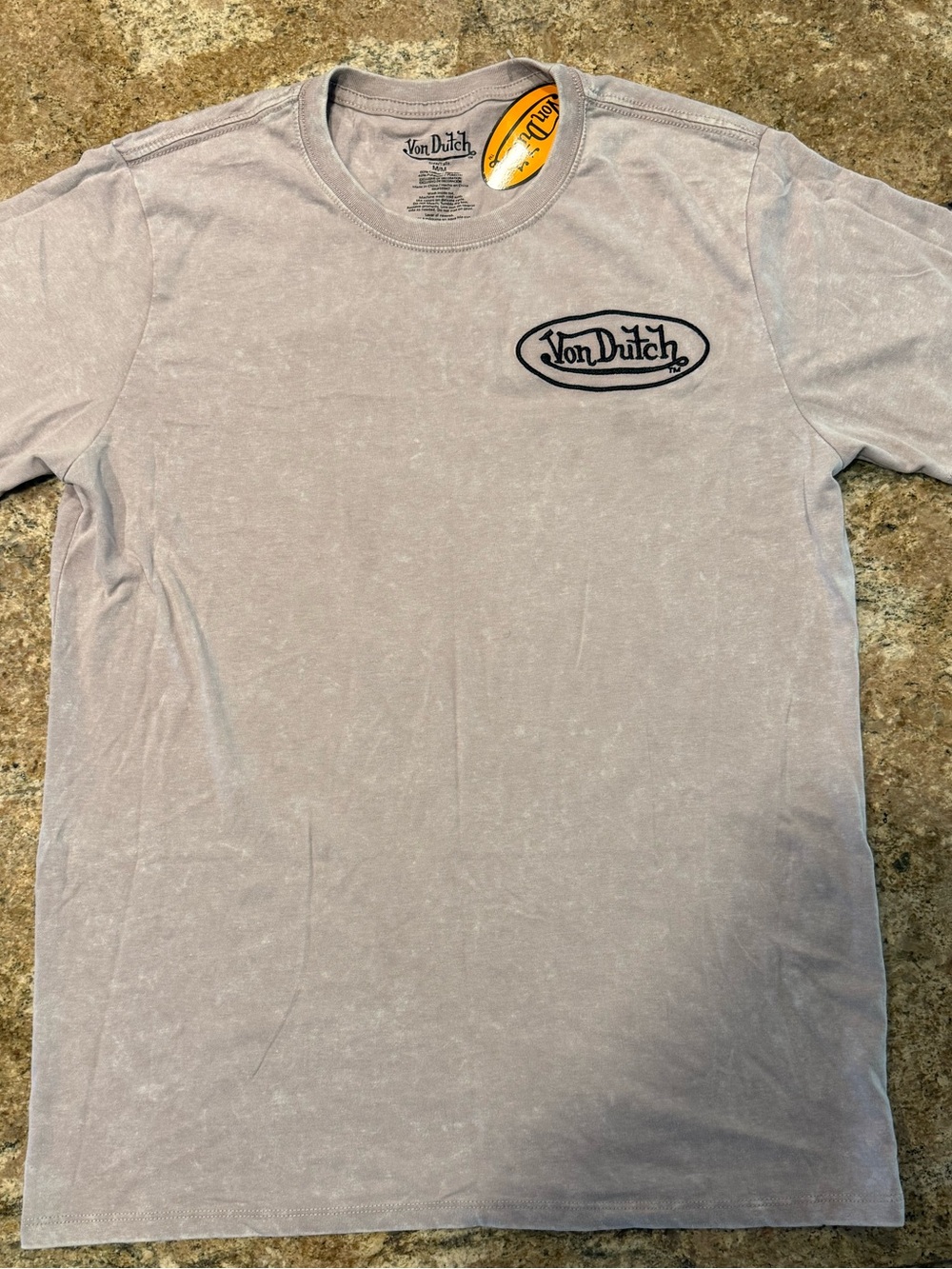 Von Dutch Mauve Crewneck Short Sleeve Tee Mens Medium Distressed